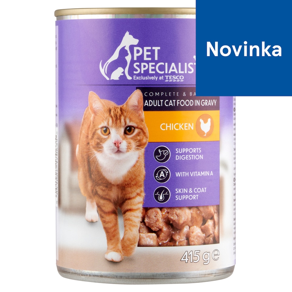 Pet Specialist Kompletné krmivo pre dospelé mačky kúsky s kuracinou v omáčke 415 g