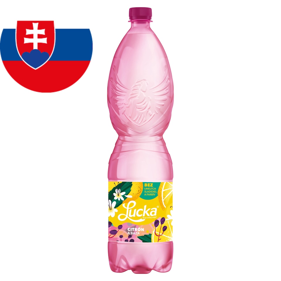 Lucka Tvoj vodný anjel Pramenitá voda jemne perlivá citrón a baza 1,5 l
