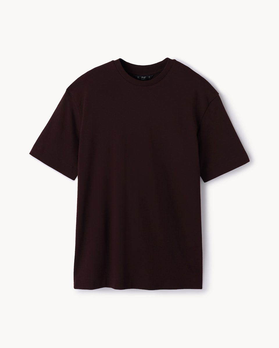 image 1 of F&F Pure Cotton Relaxed Fit T-Shirt in Burgundy