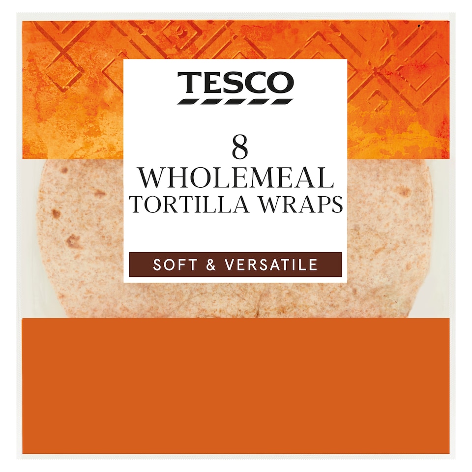 Tesco Wholemeal Tortilla Wraps 8 Pack 320g