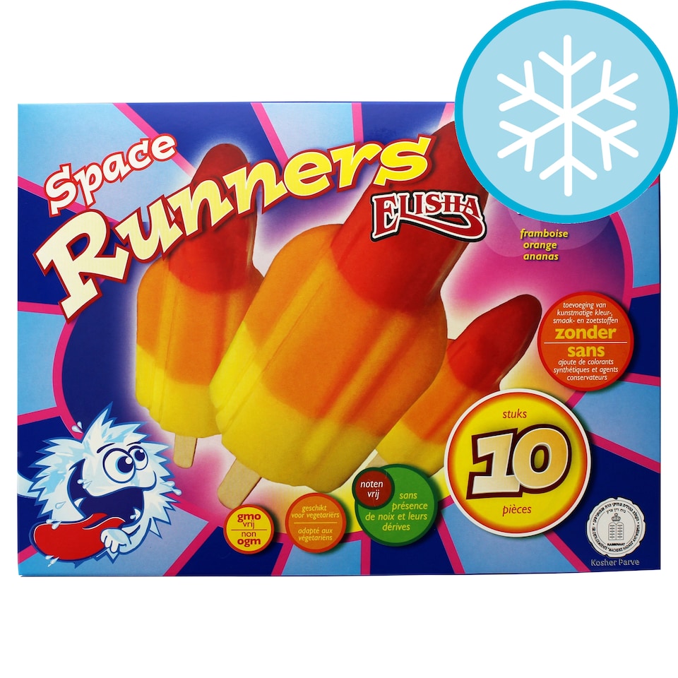 Elisha Space Runners Raspberry, Orange & Pineapple Ice Lollies 10 x 60ml