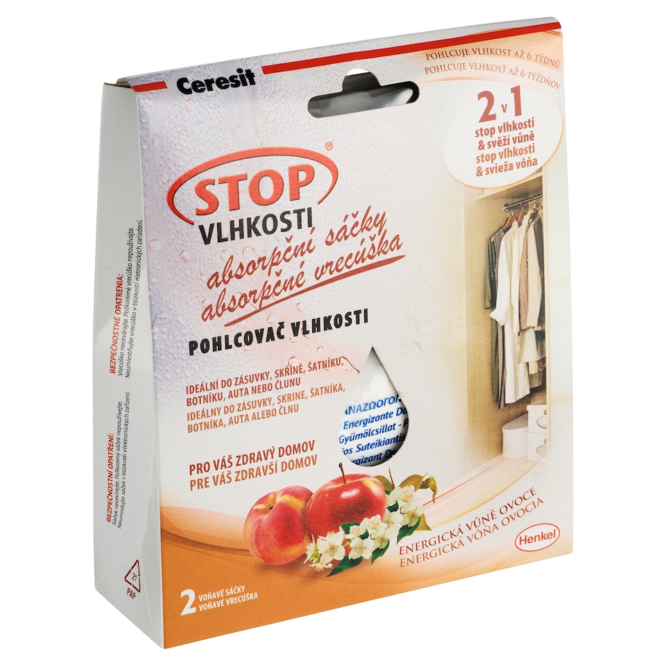 image 1 of Ceresit Stop Vlhkosti Absorption Sachets Energetic Fruit Scent 2 x 50g
