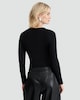 image 3 of F&F Polyamide Crew Neck Long Sleeved Bodysuit in Black