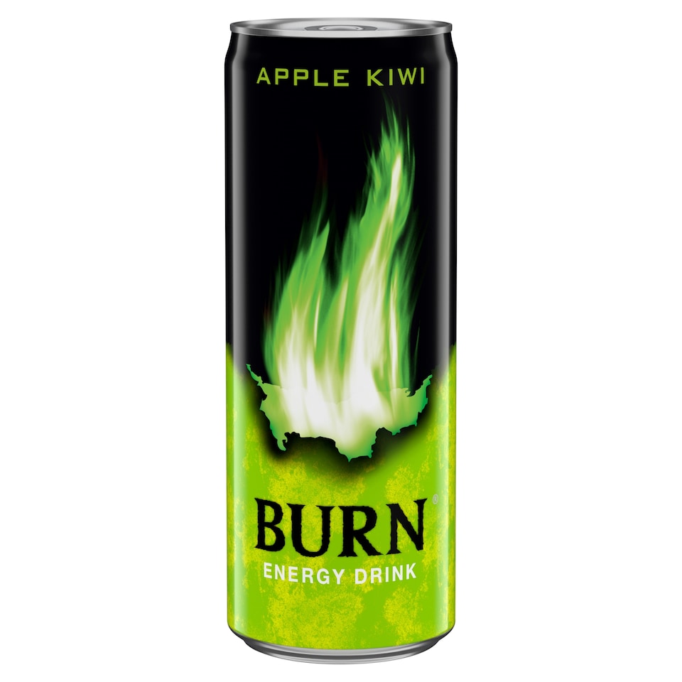 Burn Carbonated Apple-Kiwi Energy Drink with Caffeine 250 ml