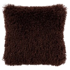 F&F Home Chocolate Brown Mongolian Faux Fur Cushion