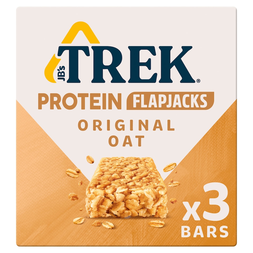 TREK Protein Flapjacks - Original Oat 3 Pack 150g