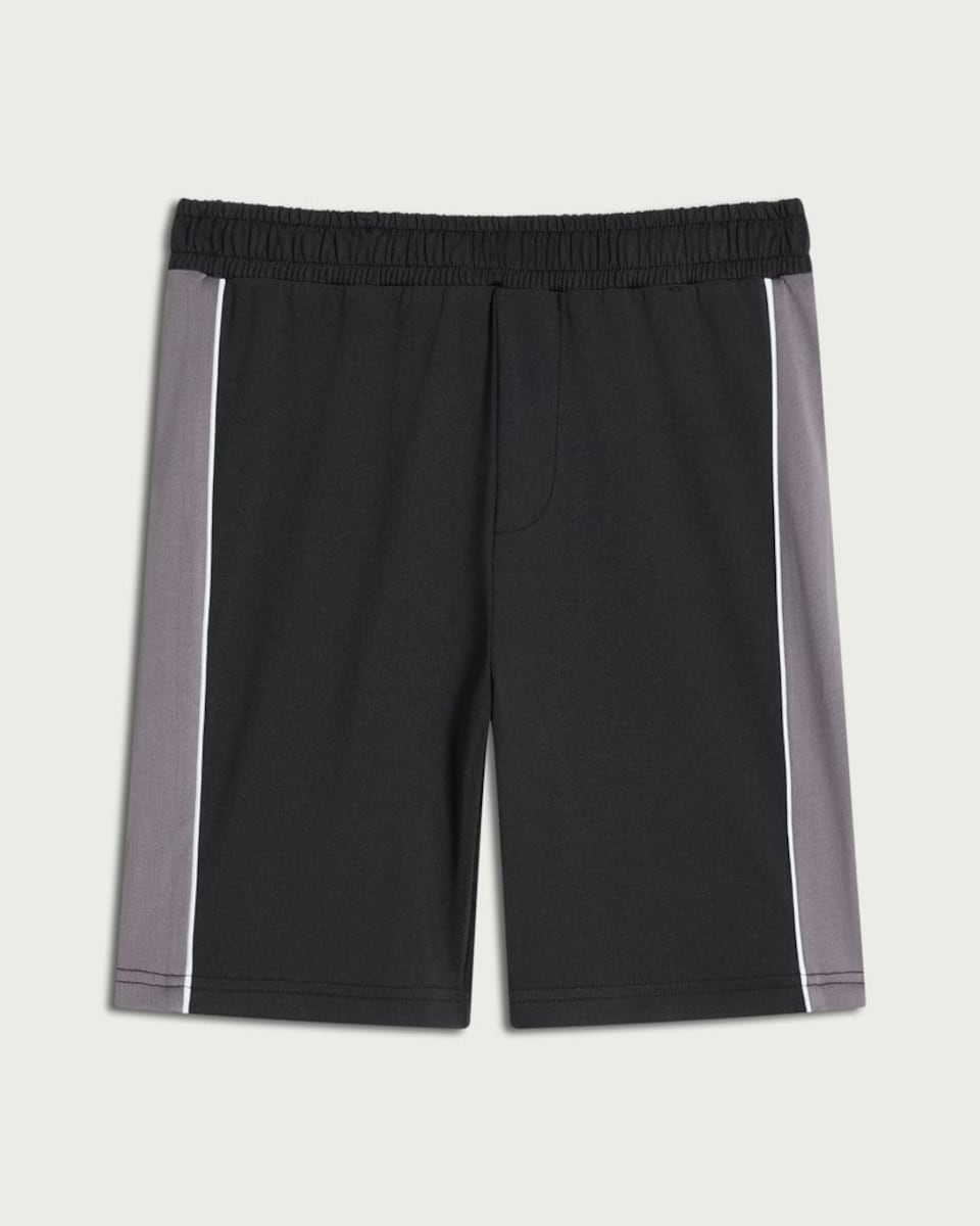 image 1 of F&F Active ULTRAMOVE Boys Side Stripe Shorts in Black