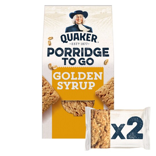 Quaker Porridge To Go Golden Syrup 2X55g Tesco Groceries