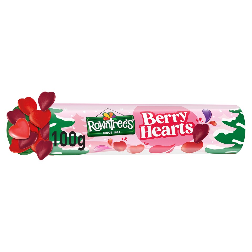 Rowntree's Berry Hearts Sweets Giant Tube 100g