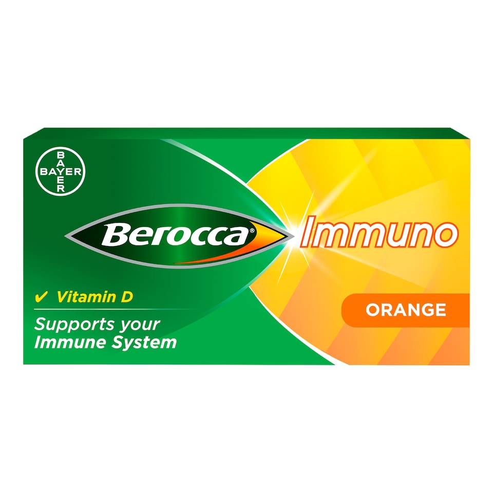 image 1 of Berocca Immuno Vitamin D Tablets, Orange Flavoured, Sugar Free 30s