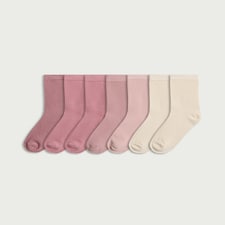 F&F Girls 7-Pack Cotton Rich Ankle Socks in Multi