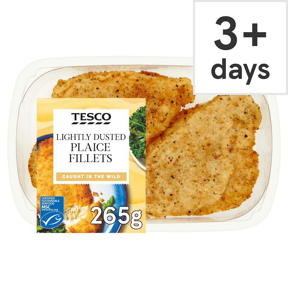 TESCO Lightly Dusted Plaice Fillets 265G