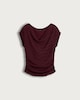 image 4 of F&F Cowl Neck Cap Sleeved Co-ord Top in Burgundy