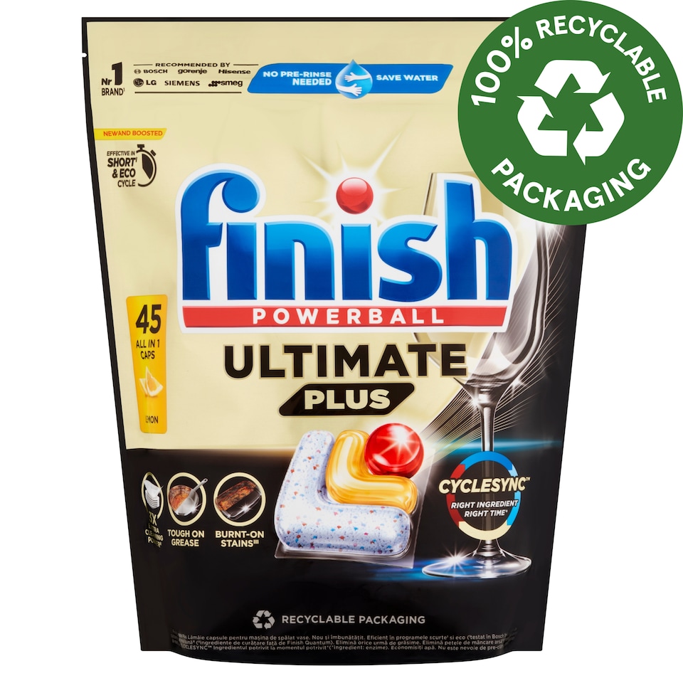 Finish Powerball Ultimate Plus Citrom mosogatógép kapszula 45 db 549 g  1. kép