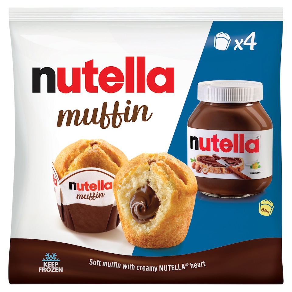 Nutella Muffin Filled with Cocoa Hazelnut Cream Bakery Product 4 pcs 264 g