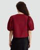 image 4 of F&F Puff Sleeved Bow Accent Blouse in Red