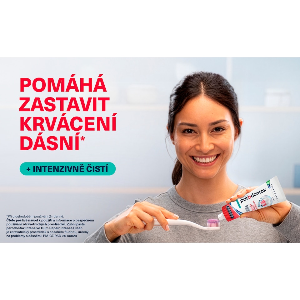 Obrázek 1 pro produkt Parodontax Advanced+ Intensive Gum Repair Intense Clean zubní pasta s fluoridem 75ml
