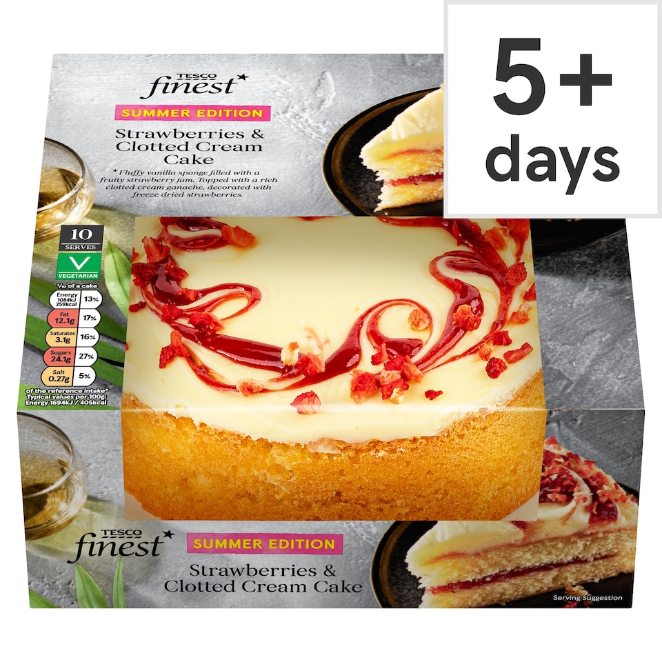 Tesco Finest Strawberries & Clotted Cream Cake