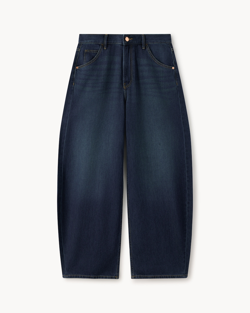 image 1 of F&F Mid Rise Relaxed Fit Jeans in Navy