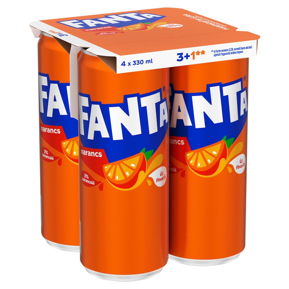 Fanta Carbonated Orange Flavoured Soft Drink 4 x 330 ml