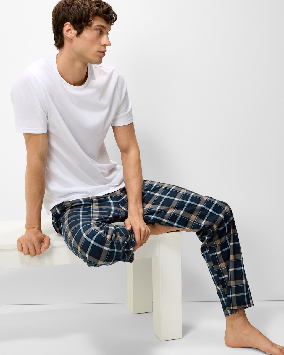 image 1 of F&F Fleece Check Pyjama Bottoms in Multi