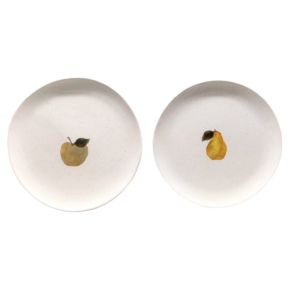 F&F Home Set of 2 Pear and Apple Side Plates