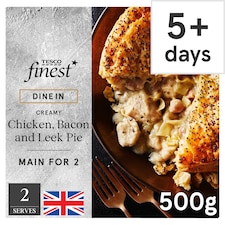 Tesco Finest Dine In Creamy Chicken, Bacon & Leek Pie 500g