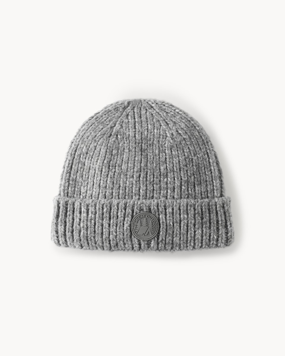 image 1 of F&F Boys Ribbed Knit Beanie in Grey