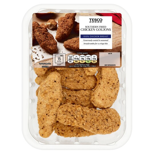Tesco Southern Fried Breaded Chicken Goujons 270G Tesco Groceries