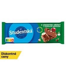 ORION Študentská pečať Mliečna čokoláda s kúskami lieskových orieškov, s hrozienkami a želé 90 g