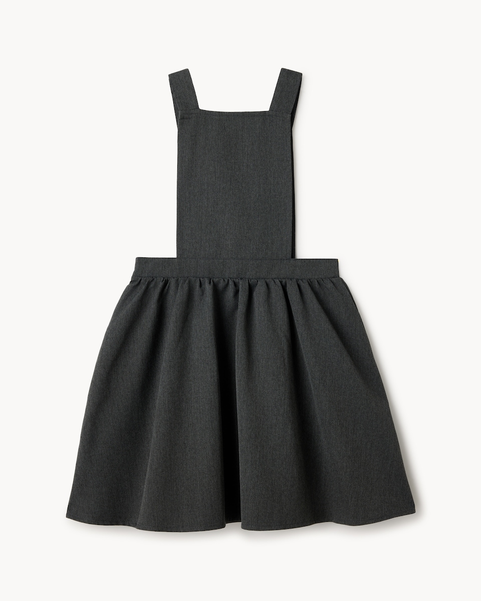 image 1 of F&F School Girls Bib Pinafore Dress in Grey