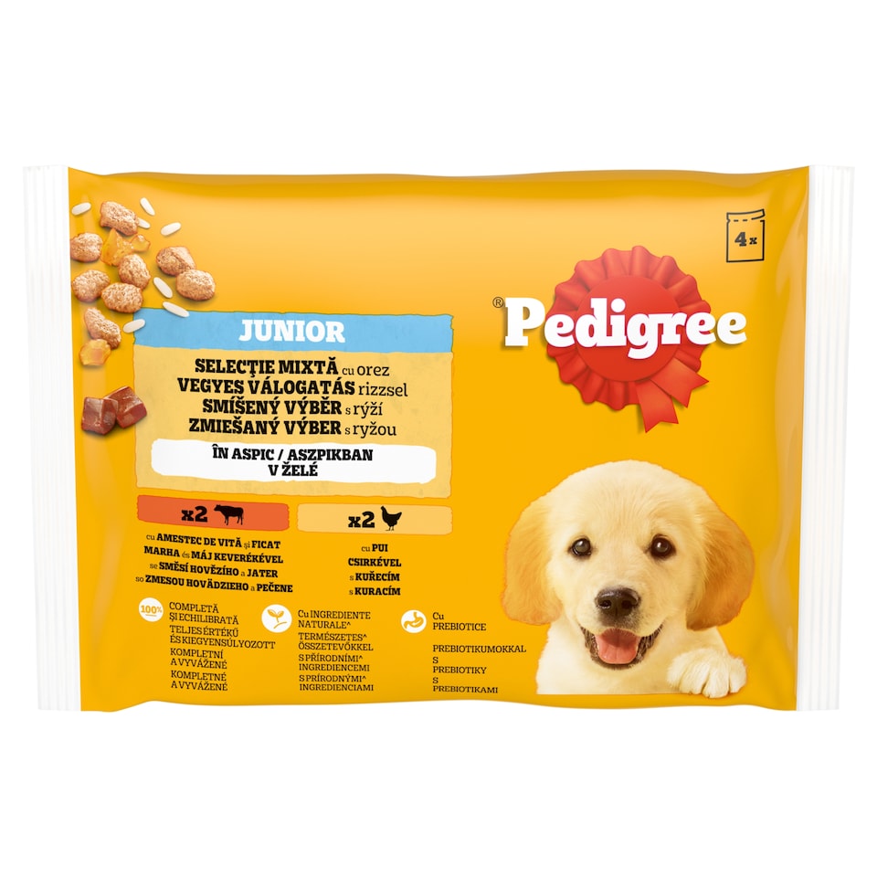 Pedigree Junior Mixed Selection with Rice in Jelly 4 x 100g (400g)