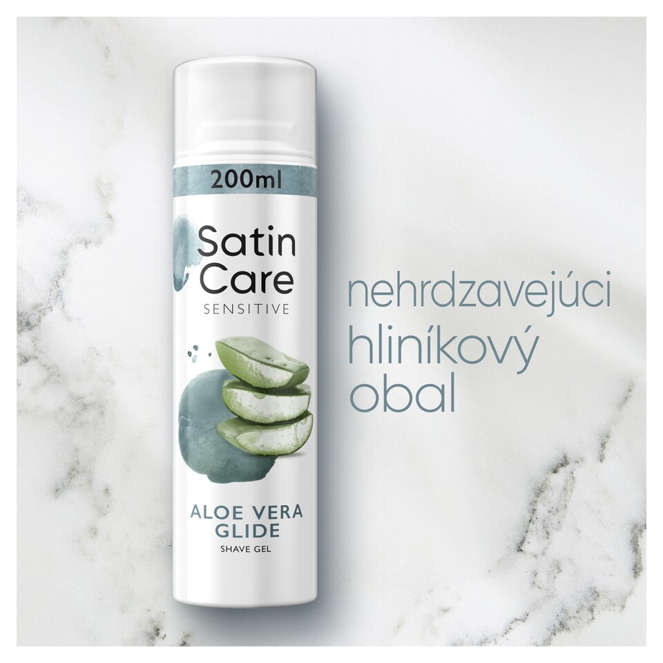 image 1 of Gillette Satin Care Shaving Gel Sensitive Aloe Vera Glide 200ml