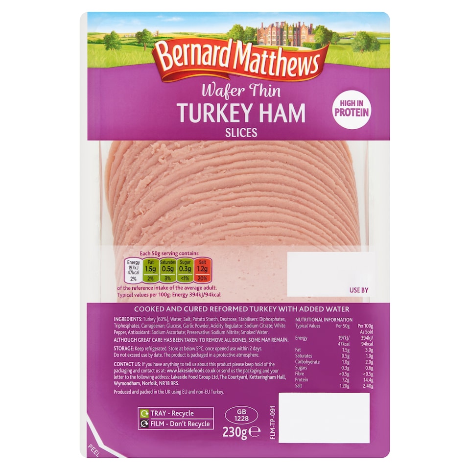 Bernard Matthews Wafer Thin Turkey Ham 230G