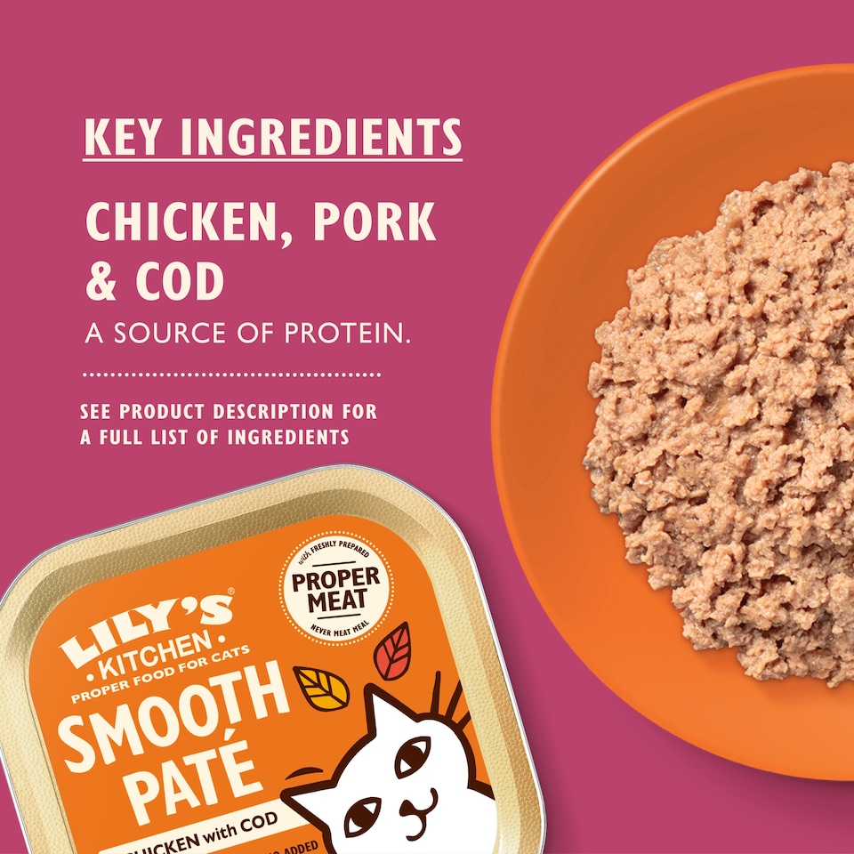 image 1 of Lily’s Kitchen Smooth Paté Chicken with Cod for Adult Cats 85g