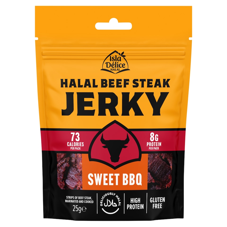 Isla Delice Halal Beef Steak Jerky Sweet BBQ 25g