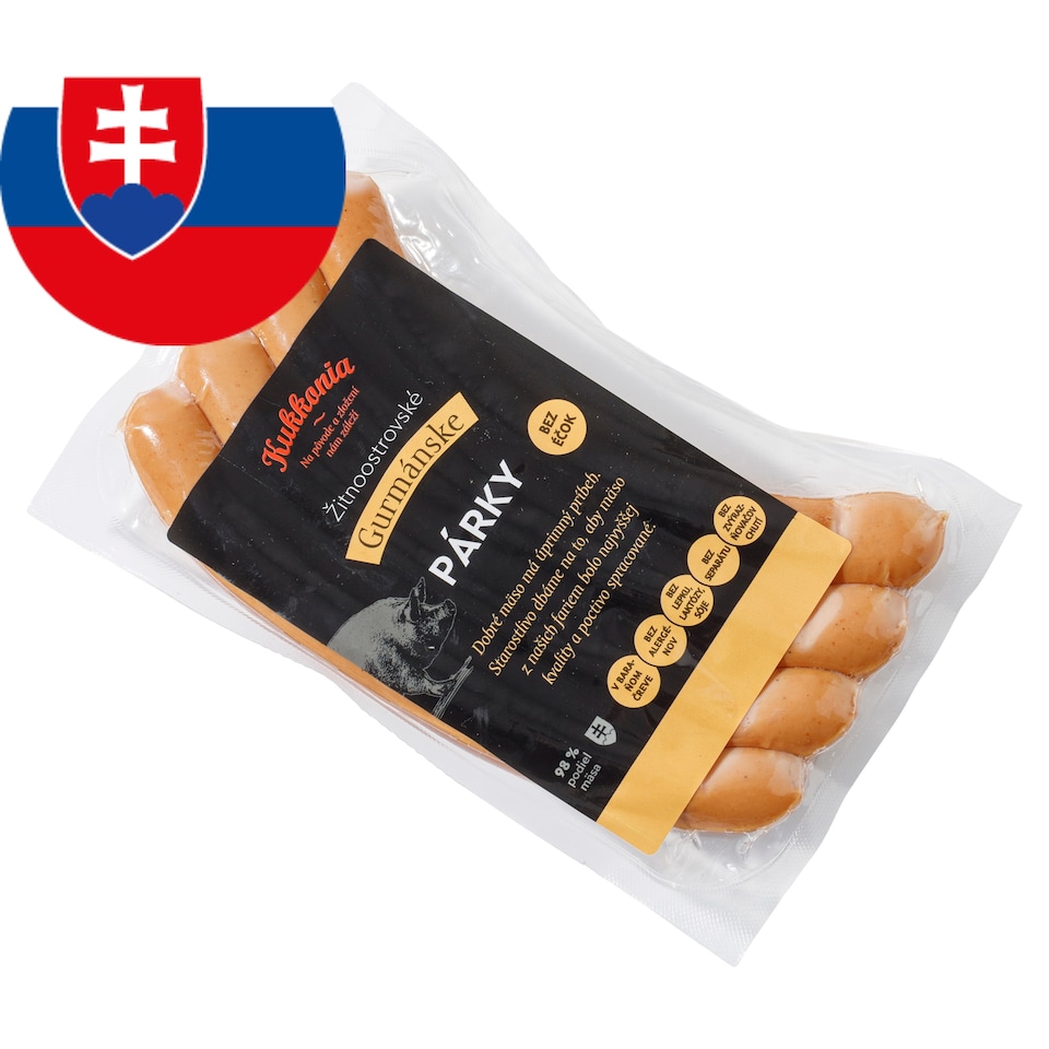 Kukkonia Žitnoostrovské gurmánske párky 0,220 kg