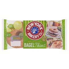 New York Bakery Wholemeal & Rye Bagel Thins 4 Pack