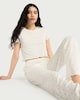 image 1 of F&F 2-Piece Top and Bottoms Pyjama Set in Multi White