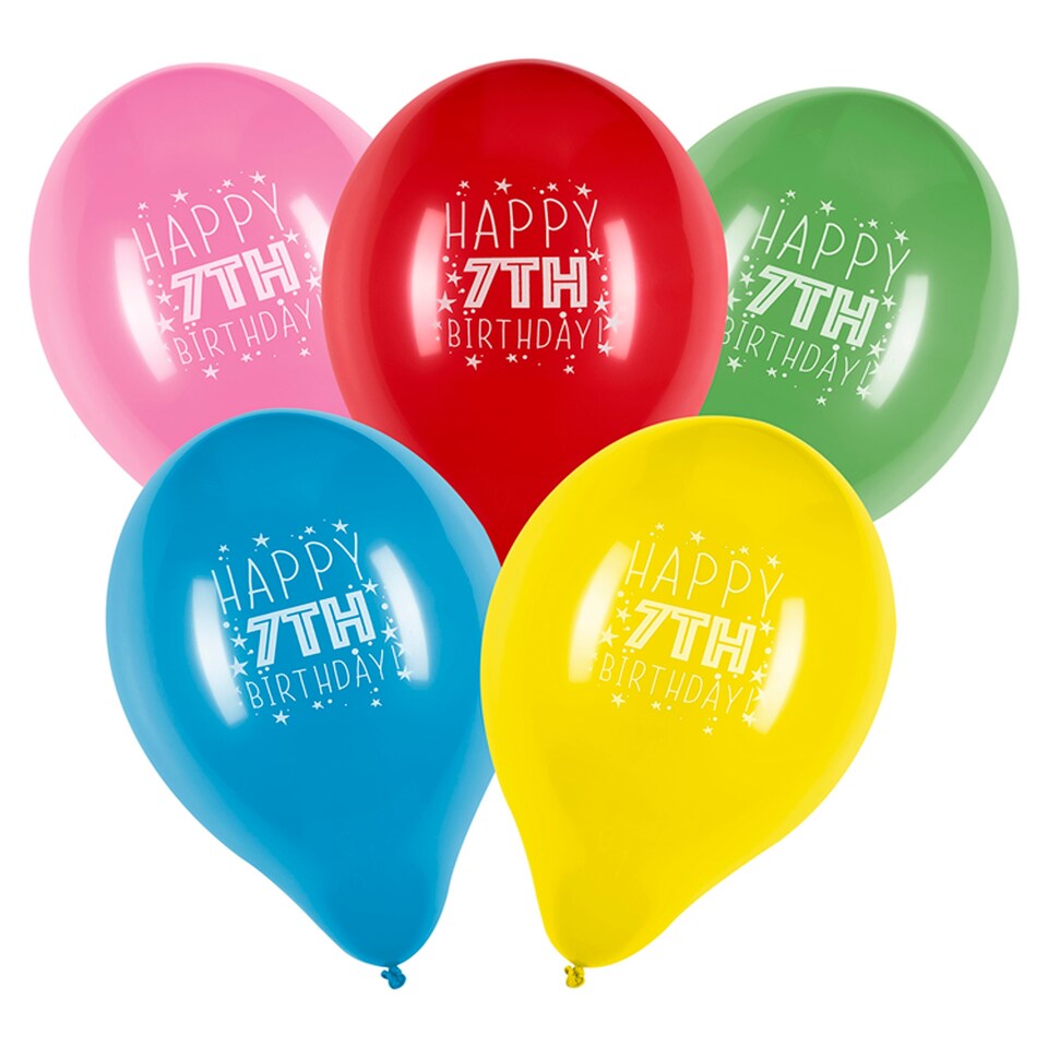 Tesco 10 Pack Happy Birthday Balloons Age 7