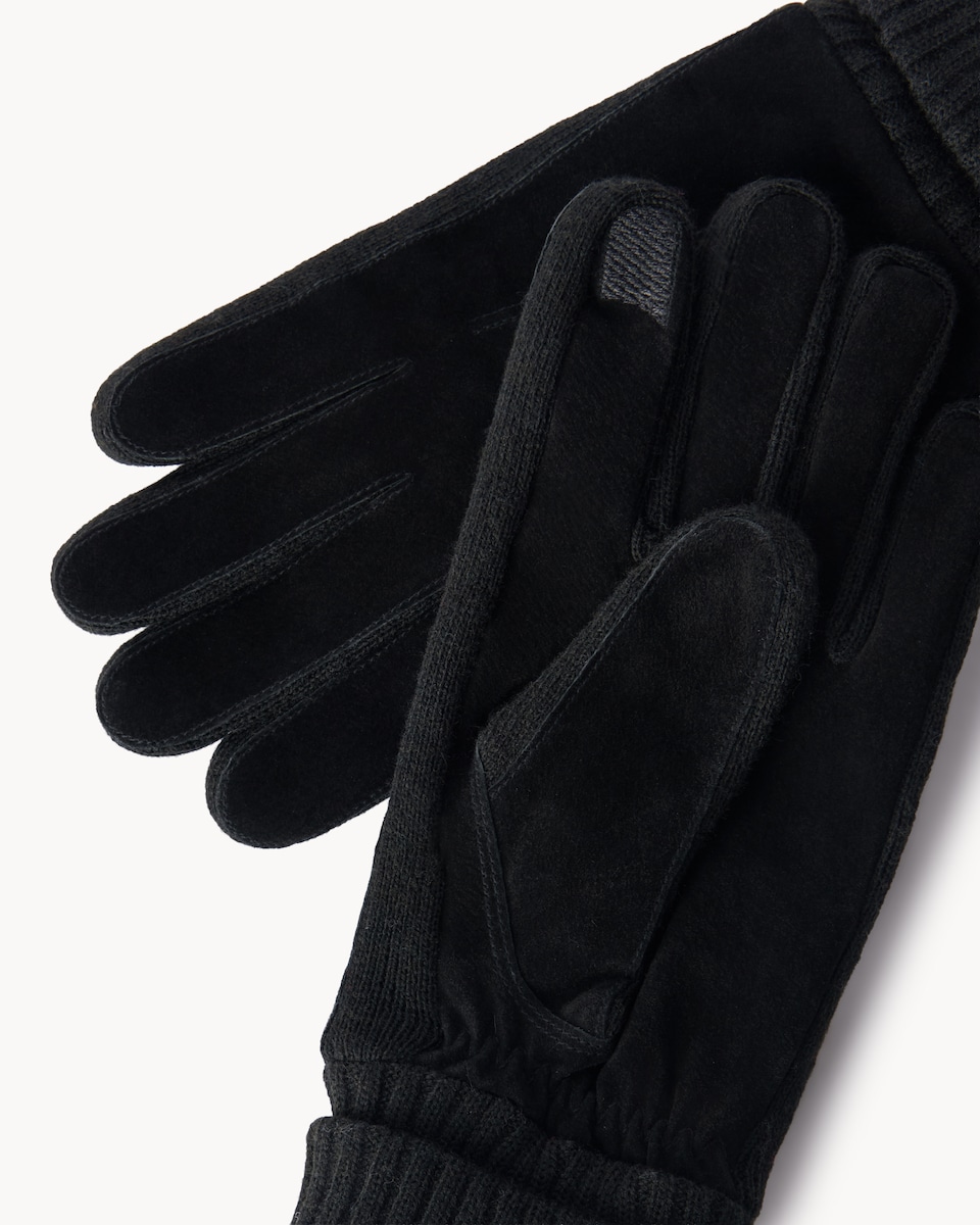 image 1 of F&F Suede Gloves in Black