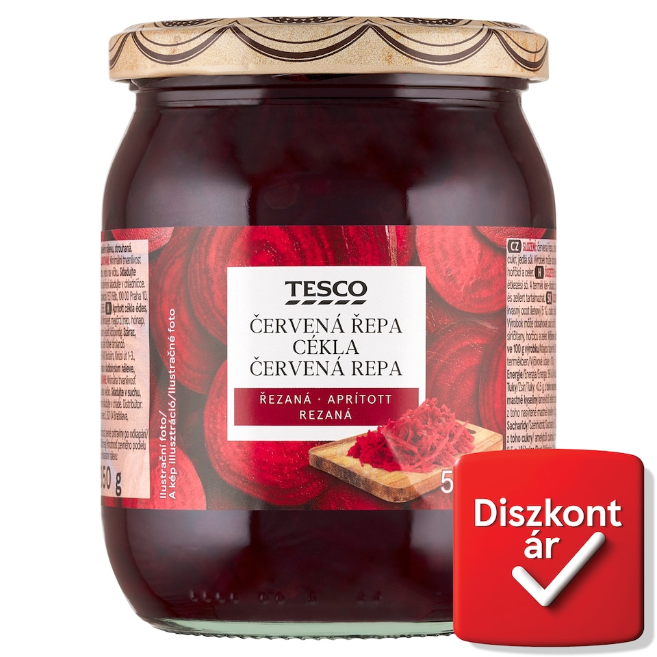 Tesco aprított cékla édes, ecetes lében 510 g