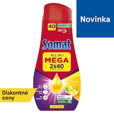 Somat Power Gel All in 1 Lemon & Lime gél do umývačky riadu 2 x 720 ml