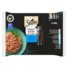 Sheba Select Slices rybí výběr ve šťávě 4 x 85g (340g)