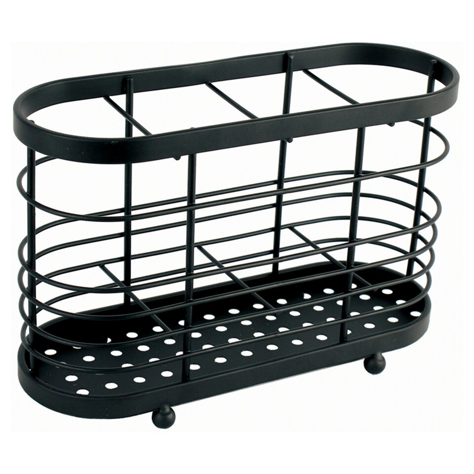 Tesco Stainless Steel Cutlery Drainer Black