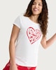 image 1 of F&F Pure Cotton Lovers Club Pyjama Set in Multi Red