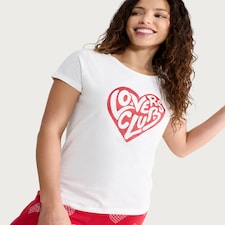 F&F Pure Cotton Lovers Club Pyjama Set in Multi Red