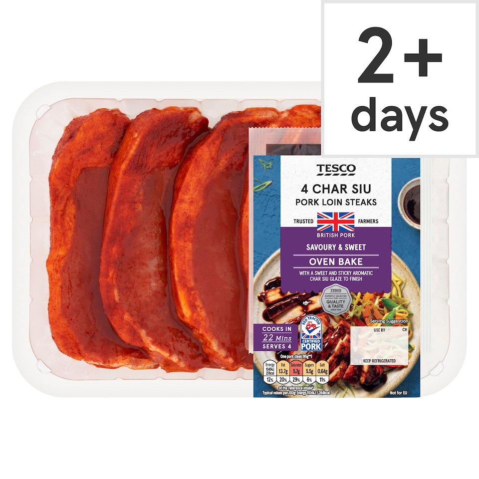 Tesco 4 Char Sui Pork Loin Steaks 600g
