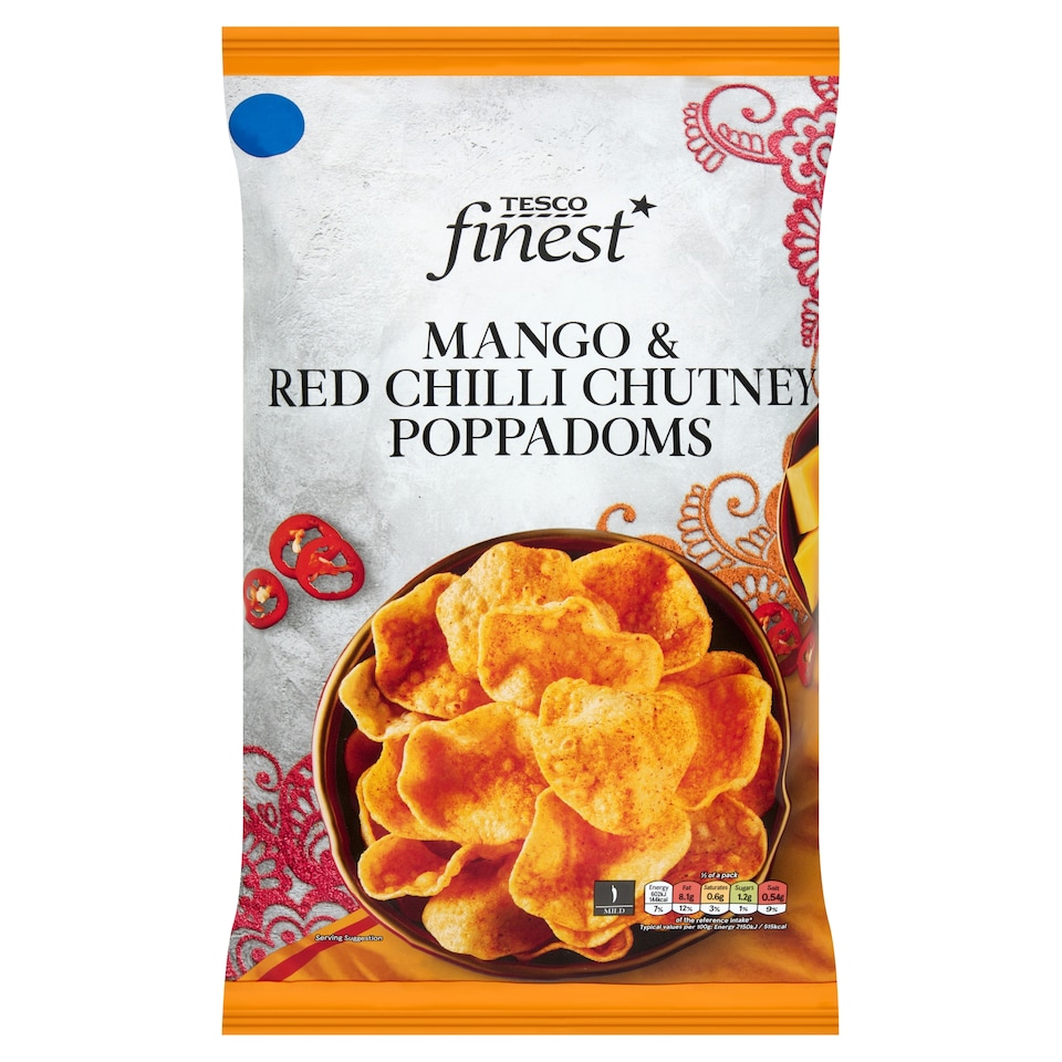 Tesco Finest Mini Mango & Chilli Poppadoms 85g