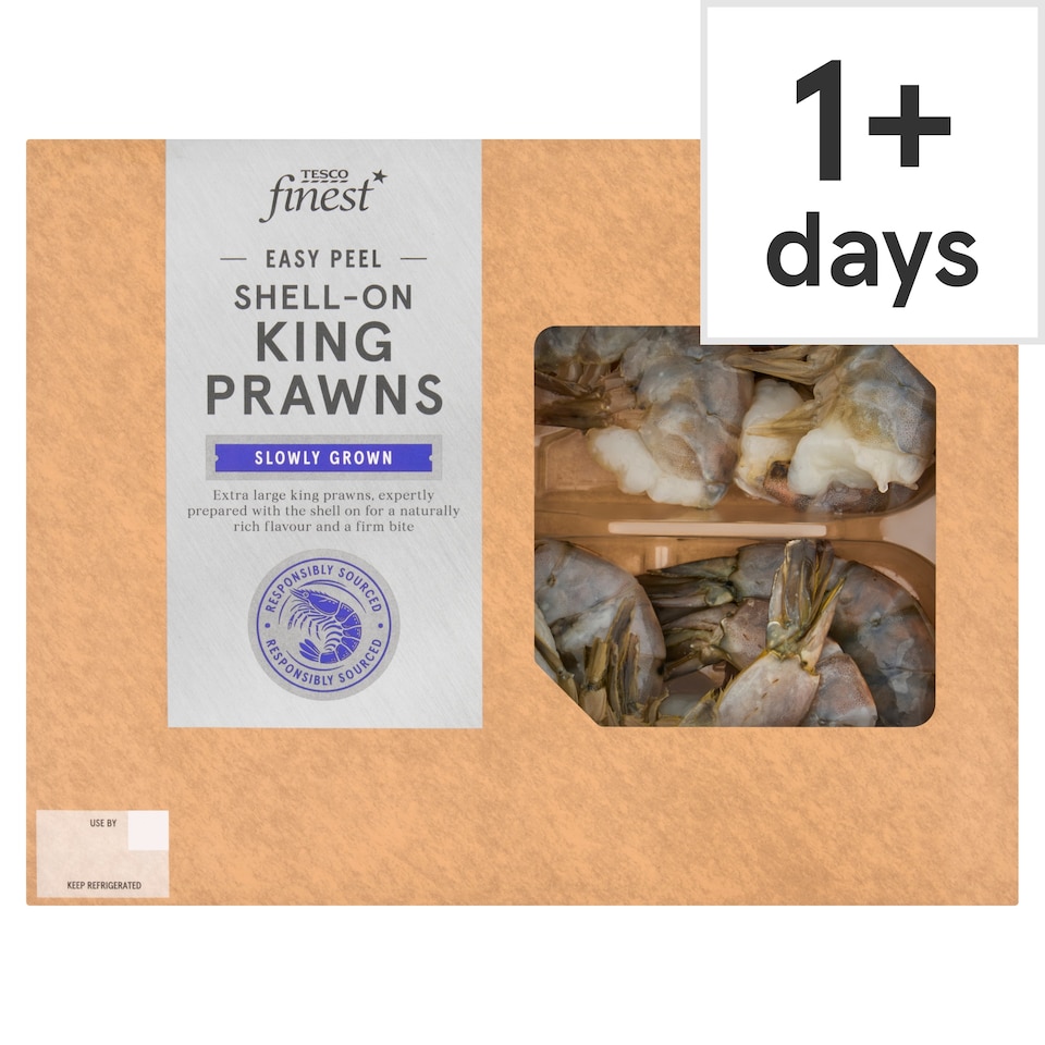 Tesco Finest Easy Peel Shell-On King Prawns 220g